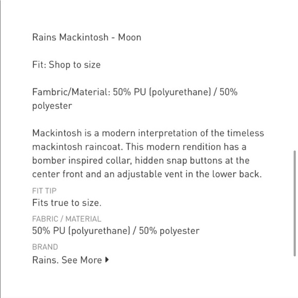 ARITZIA • RAINS • long mackintosh rain jacket - Picture 5 of 6